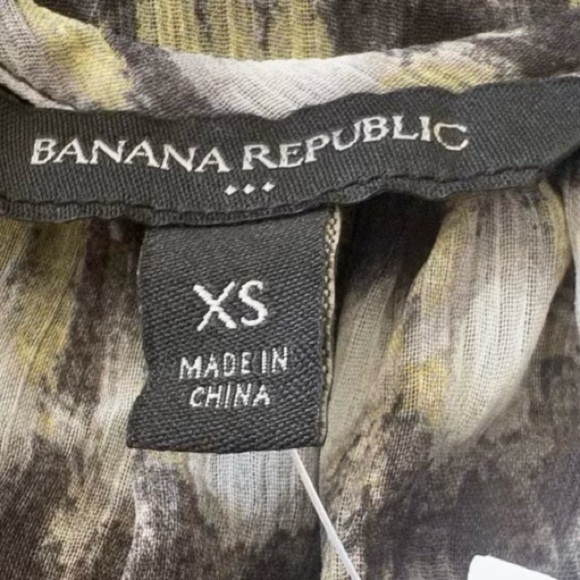 BANANA‎ REPUBLIC TIERED PEASANT, TAN PRINT DRESS, NEW WITH TAGS - Picture 10 of 10